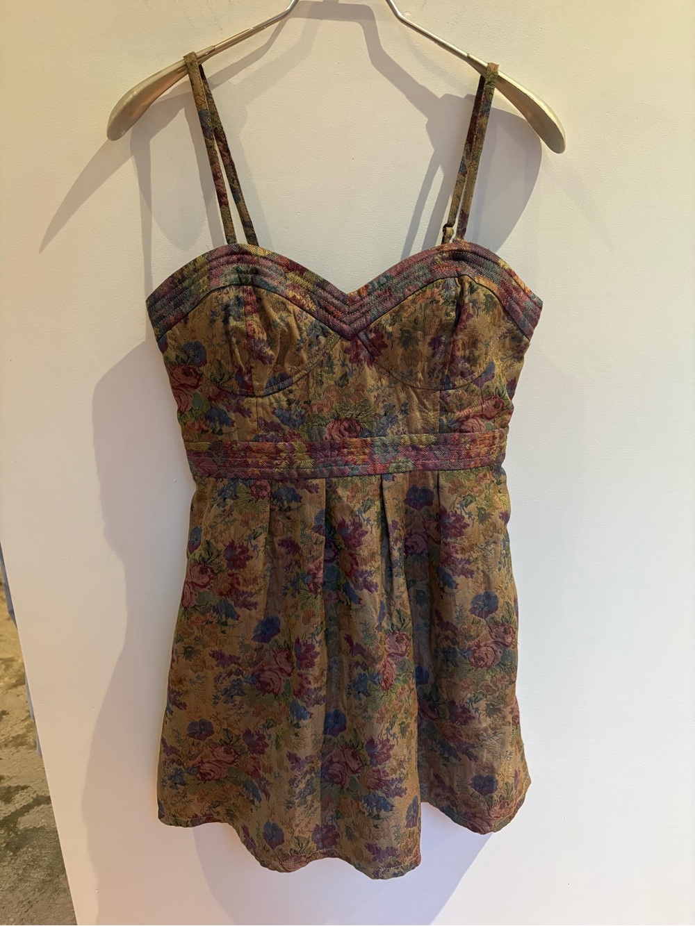 Free People Elena Floral Tapestry Corset Dress size 8